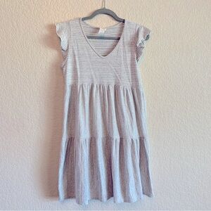 Caution To The Wind |  Tiered Gray Knit Short Dress